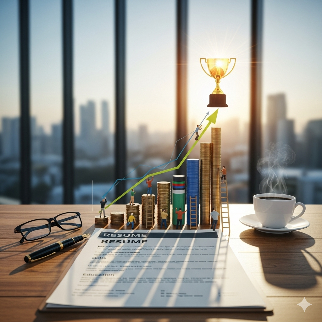 Imagem de um currículo profissional pronto para conquistar emprego