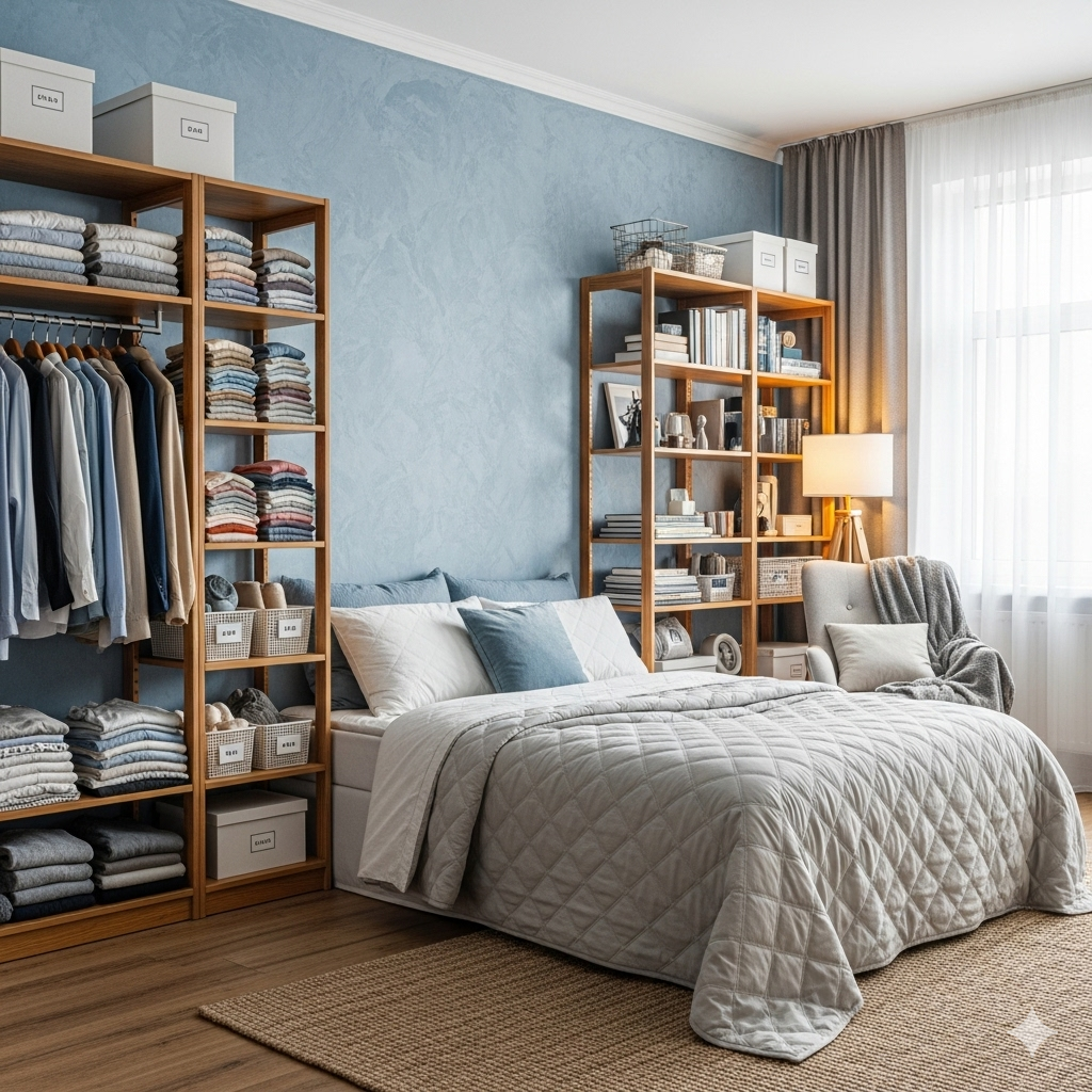 Rack para o sono moderno em quarto aconchegante